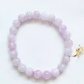 Natural gemstone beaded bracelet for women, elegant lavender crystal jewelry accessory. - Purple Jade