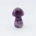 Natural crystal mushroom figurine 3.5cm gemstone carved decorative craft ornament piece. - Amethyst