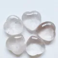 Fünfer-Set 25mm herzförmige natürliche Bergkristall-Edelsteine zur Dekoration - Rauchquarz