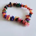 Colorful irregular chip stone bracelet natural crystal gemstone elastic jewelry stretch - Colorful Shell