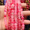 Pink Agate Beads Gradient Color Round Loose Beads DIY Bracelet Jewelry Making Accessories - Pink Style 2