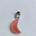 Roze kristal halve maan hanger mini kattenoog ketting sieraden accessoire item - Watermeloen Rood (Synthetisch)