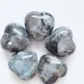 15mm Naturstein Labradorit kleine Herzen für Dekoration und Basteln DIY - 5 Stück / Larvikit