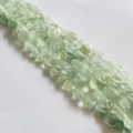 Natural green irregular crystal stone chip beads strand, 6-8mm semi-finished DIY jewelry. - Prehnite