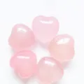 Polierte 15 mm natürliche rosa Rosenquarz-Mini-Herzsteine für die Heimdekoration - 5 Stück / Gefärbte Rosa Jade