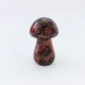 Natural Crystal Stone Mushroom Carving Figurine Polished Gemstone Home Decor Ornament - Mahogany Obsidian