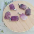 Natuurlijke amethist hanger lavendel paars kristal rechthoekige sieraden accessoire onderdelen - Rechthoek