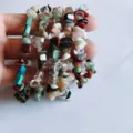 Natural crystal stone chip bracelet 5-8mm colorful irregular gemstone stretch bracelet - Mixed Colors