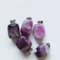 Natuurlijke paarse amethist steen hanger onregelmatig blok lavendel kristal sieraden variant - Kubus