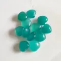 Türkisfarbene 15mm Herz-Natursteine, Mini-Kristall-Achat für Wohndekor und DIY-Schmuck - 5 Stück / Gefärbte Blaue Jade