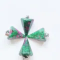 Pendente con ciondolo a cono esagonale in pietra naturale rubino zoisite collana - Rubino Zoisite