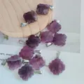 Natuurlijke amethist bloem hanger DIY kristal sieraden accessoire droom paarse ketting - Geschulpte vierhoek