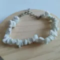 Natural white stone irregular crushed crystal bracelet with silver lobster clasp extension. - White Turquoise