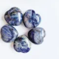 3cm natural stone crystal heart ornament blue gemstone polish palm stone pocket decor variant - Blue Vein Stone