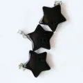 Natural crystal star pendant black pentagram charm diy necklace jewelry making accessories - Black Stone