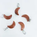 Goudfluss maan hanger mini kristal halve maan ketting DIY sieraden accessoires stuk - Goudsteen (Synthetisch)