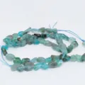 Natural crystal chip loose beads, 6-8mm freeform gemstone strands for jewelry crafting. - Apatite