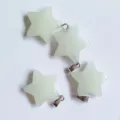 Natural crystal pentagram star pendant 2cm DIY jewelry accessory charm necklace bracelet part - Luminous Stone (Blue Glow)