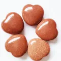 Brown Goldstone Heart Crystal Palm Stone Pocket Healing Gemstone Love Ornaments 3cm - Goldstone (Synthetic)
