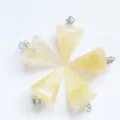 Pendolo in cristallo giallo naturale pendente cono esagonale sfaccettato accessorio collana - Citrino