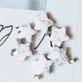 Natural white stone star pendant DIY necklace bracelet jewelry making accessories 2cm - White Turquoise