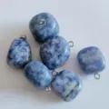 Blue Natural Stone Pendants DIY Jewelry Making Gemstone Charm Necklace Accessories - Blue Spot Stone