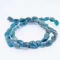 Natural blue apatite gemstone chips bead strand, 6-8mm irregular loose stones semi-finished - Blue Apatite