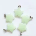 Natural crystal pentagram star pendant jewelry accessories for DIY necklace making set - Luminous Stone (Green Glow)