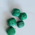 Green malachite square stone pendant set, DIY handmade necklace jewelry making component. - Malachite (Synthetic)