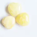 Natural stone crystal love heart ornament, polished non-hole gemstone handicraft variant. - Beige Jade