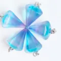 Pendente collana cristallo cono esagonale gradiente blu viola accessorio di gioielli variante - Vetro blu