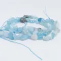 Natural crystal chips gemstone irregular beads 6-8mm drilled loose strand for DIY jewelry crafting - Aquamarine