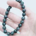 Natural dark crystal bead bracelet 8mm, minimalist single-circle gemstone wrist jewelry. - Labradorite