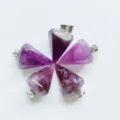 Natuurlijke paarse amethist kristal kegel hanger ketting sieraden DIY accessoire set 5 stuks - Pendel