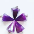 Pendente pendolo di cristallo naturale agata viola collana cono esagonale gioiello accessorio - Agata Viola