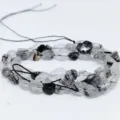 Natural black tourmalated quartz crystal chips semi-finished bead strand 6-8mm variant - Black Rutilated Quartz