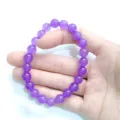 Purple chalcedony bead bracelet 8mm sweet style fashion jewelry for women daily wear charm gift - Purple Chalcedony