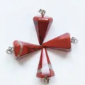 Pendente pendolo in cristallo rosso naturale conico esagonale gemma collana accessorio - diaspro rosso