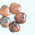 Natural stone crystal heart ornament, polished gemstone agate peach heart hand play piece. - Mahogany Obsidian