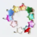 Colorful star pendant crystal resin jewelry charms for DIY necklace bracelet making 1pc - Mixed Glass Colors