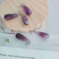 Natuurlijke Amethist Hanger Druppelvorm Paarse Kristal Sieraad Accessoire Mooi - Lange Waterdruppel