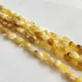 6-8mm natural irregular stone loose beads, yellow crystal gravel semi-finished strand. - Yellow Opal