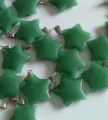 Green crystal star pendants for DIY jewelry making, 2cm pentagram charms for necklaces and bracelets. - Smelted Green