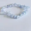 Natural light blue crystal chipped stone stretch bracelet, irregular gemstone variant. - Synthetic Aquamarine