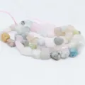 Natural colorful gemstone chips bead strand, irregular crystal loose beads 6-8mm size - Morganite