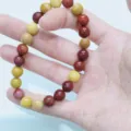 Natural crystal agate tiger eye stone bracelet 8mm fashion simple round beads jewelry - Egg Yolk Stone