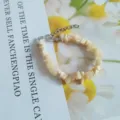 Natural crystal chip stone bracelet irregular gemstone jewelry lobster clasp extension chain - Beige Jade