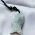 Natural crystal fish pendant necklace with braided rope, stylish variant accessory option. - Labradorite