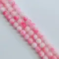 Pink gradient chalcedony loose beads for DIY bracelet jewelry making and accessories - Pink & White 2