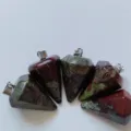 Pendolo esagonale in pietra preziosa naturale ciondolo sfaccettato collana variante - Pietra del Sangue